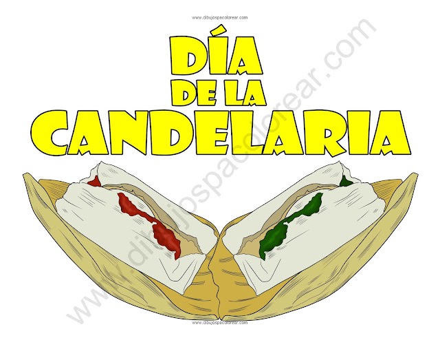 Dia Mundial de la Candelaria - Tamales - dibujo a color y para colorear